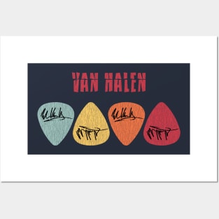 Van Halen Distressed Pick Signature Posters and Art